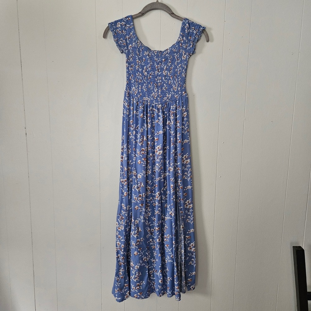 Unbranded Floral Maxi Dress Women Smocked Off Shoulder Feminine